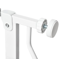 Lemmikin turvaportti koiralle, teräs/ABS, säädettävä leveys 75–115 cm, korkeus 76 cm, valkoinen