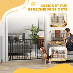 Koiran turvaportti teräs 75–145 cm, kaksisuuntainen, paine- ja seinäkiinnitys, musta