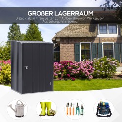 Teräksinen pihavarasto 100 x 103 x 160 cm tummanharmaa