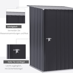 Teräksinen pihavarasto 100 x 103 x 160 cm tummanharmaa