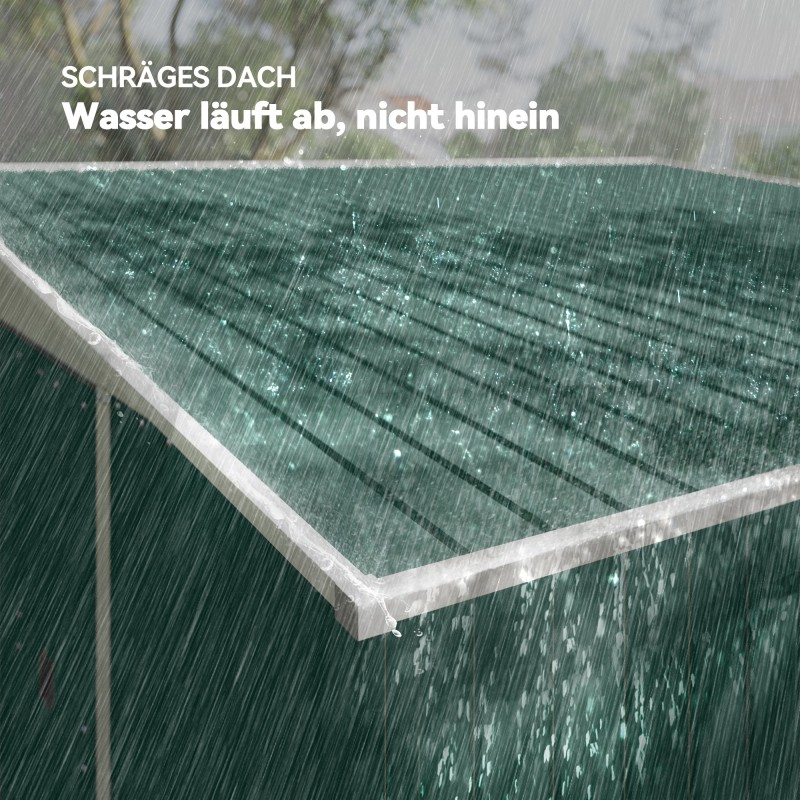 Metallinen pihavarasto liukuovilla 2,8 x 3,45 x 2,01 m vihreä