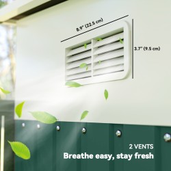 Metallinen pihavarasto liukuovilla 2,8 x 3,45 x 2,01 m vihreä