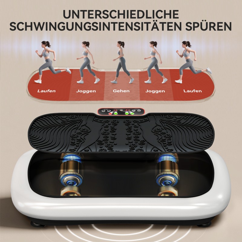 Värinälevy kotitreeniin 99 tasoa 200 W 73 x 40 x 13 cm 2 vastusnauhalla valkoinen/musta