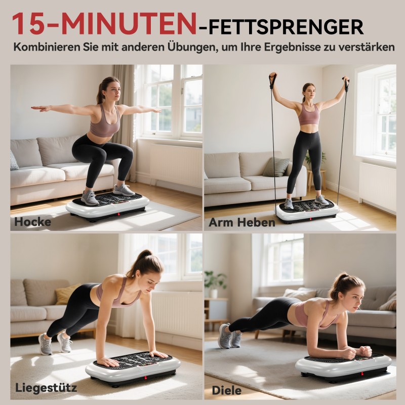 Värinälevy kotitreeniin 99 tasoa 200 W 73 x 40 x 13 cm 2 vastusnauhalla valkoinen/musta