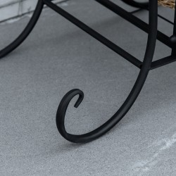 Kukkateline 4-tasoinen metallinen kasviteline sisä- ja ulkokäyttöön 45 x 24,5 x 80 cm musta