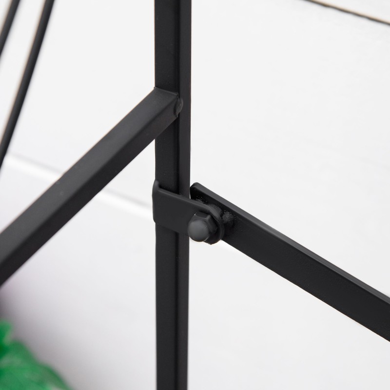 Metallinen kukkateline 3 tasoa sisä- ja ulkokäyttöön 95 x 63 x 72 cm musta