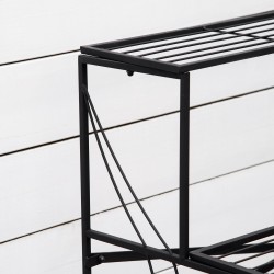 Metallinen kukkateline 3 tasoa sisä- ja ulkokäyttöön 95 x 63 x 72 cm musta