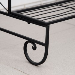 Metallinen kukkateline 3 tasoa sisä- ja ulkokäyttöön 95 x 63 x 72 cm musta