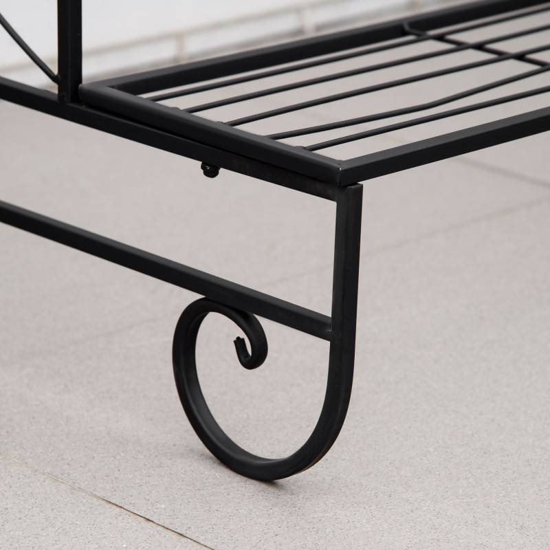 Metallinen kukkateline 3 tasoa sisä- ja ulkokäyttöön 95 x 63 x 72 cm musta