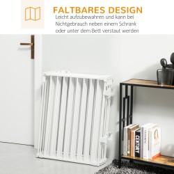 Koira-aita ja turvaportti sisätiloihin, 8 paneelia, teräs, 60 x 76 cm, valkoinen