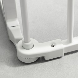 Koira-aita ja turvaportti sisätiloihin, 8 paneelia, teräs, 60 x 76 cm, valkoinen