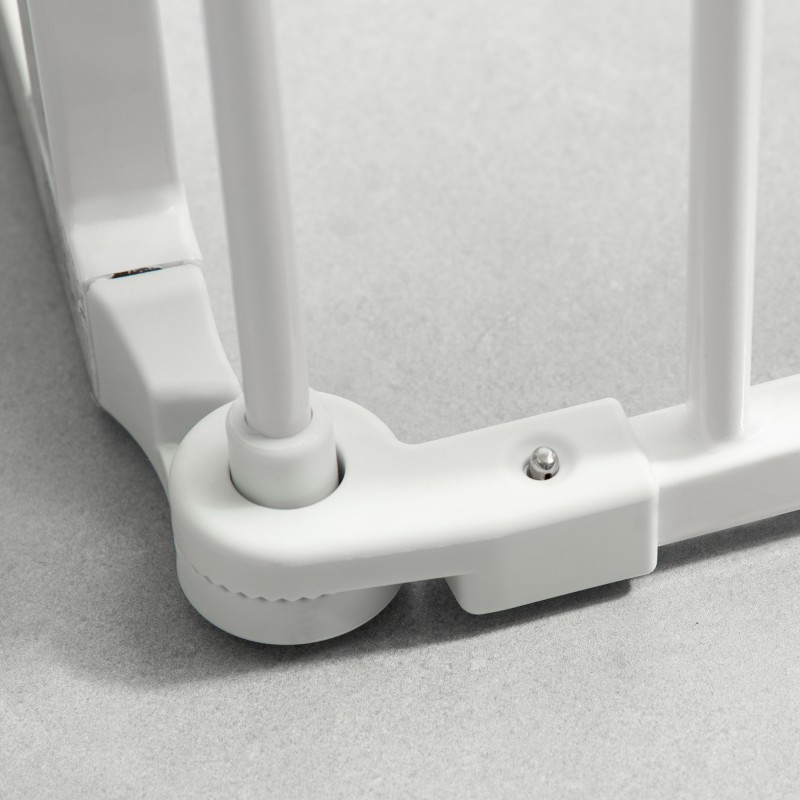 Koira-aita ja turvaportti sisätiloihin, 8 paneelia, teräs, 60 x 76 cm, valkoinen