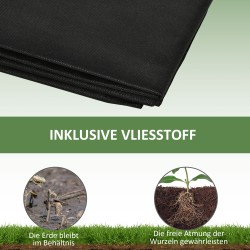 Puinen viljelylaatikko ulkokäyttöön, 2 istutusosaa, säänkestävä massiivipuu, 244 x 61,5 x 27 cm, natur