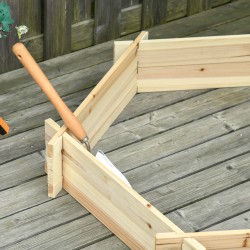 Puinen kuusikulmainen viljelylaatikko puutarhaan ja parvekkeelle 100 x 92 x 16 cm, luonnollinen