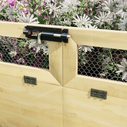 Korotettu viljelylaatikko säleiköllä, kuusipuu, 183 x 98,5 x 95 cm, luonnonväri