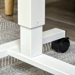 Korkeussäädettävä C-muotoinen työpöytä pyörillä 65 x 48 x 73–110 cm puu/teräs luonnonvalkoinen