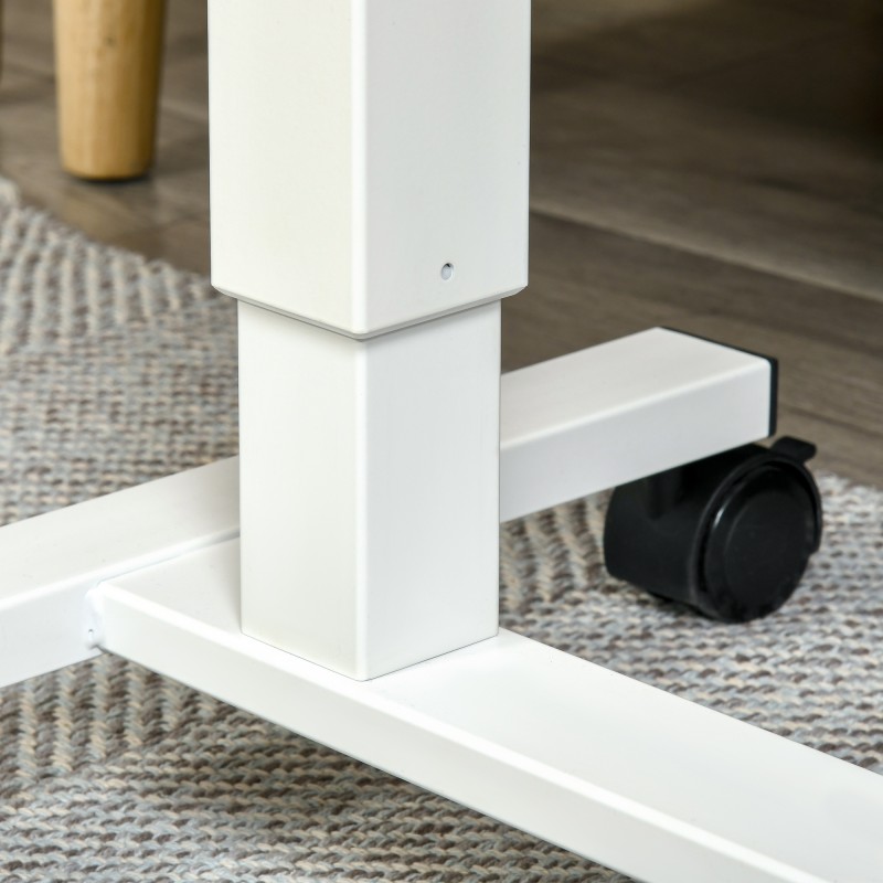 Korkeussäädettävä C-muotoinen työpöytä pyörillä 65 x 48 x 73–110 cm puu/teräs luonnonvalkoinen