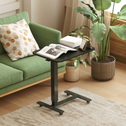 Korkeussäädettävä C-muotoinen työpöytä rullilla 65 x 48 x 73–110 cm musta