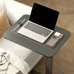 Korkeussäädettävä C-muotoinen työpöytä rullilla 65 x 48 x 73–110 cm musta