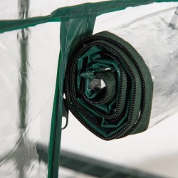 Kasviteltta parvekkeelle metallihyllyillä 69 x 49 x 125 cm läpinäkyvä / tummanvihreä