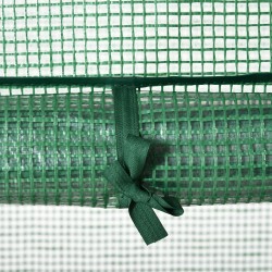 Minikasvihuone taimikasvatukseen, metallirunko ja PE-suojakangas, 3 hyllytasoa, 69 x 49 x 125 cm, vihreä