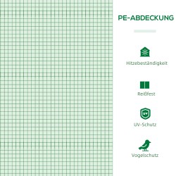 Kasviteltta / kasvihuone tomaateille, metallirunko ja PE-muovi, 180 x 90 x 70 cm, vihreä