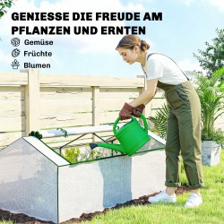 Pienoiskasvihuone ulkokäyttöön teräsrunko ja PE-verkkomuovi 180 x 90 x 70 cm valkoinen