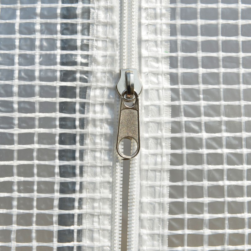 Tunnelikasvihuone teräsrungolla ja PE-katteella 295 x 200 x 200 cm valkoinen