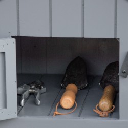 Puutarhakaappi ulkokäyttöön, kuusi, polttopuutila, 129 x 51,5 x 180 cm, harmaa-musta