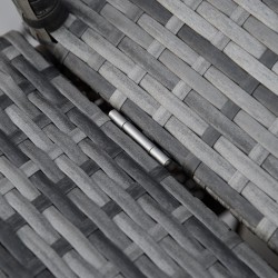 Puutarhan aurinkovuode polyrottinkia aurinkokatoksella, säädettävä, harmaa 195 x 65 x 40 cm