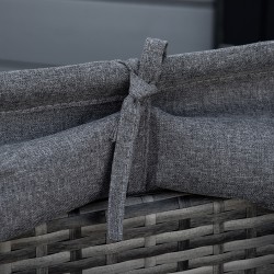 Polyrottinki aurinkosaari ulos, 4-osainen leposohvaryhmä katoksella, metalli, 230 x 145 x 80 cm, harmaa