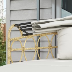 Aurinkopeti ulkokäyttöön 4-osainen polyrottinki 178 x 85 x 66,5 cm luonnonväri / creme