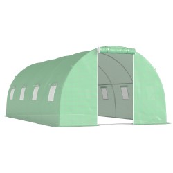 Kasvihuone tunnelimalli teräsrunko ja PE muovikate 6 x 3 x 2 m vihreä