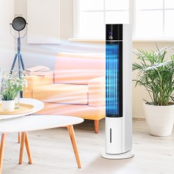 Pylväsviilennin 3-in-1 ilmaviilennin ja ilmankostutin, 3 nopeutta, ajastin, kääntyvä, musta-valkoinen