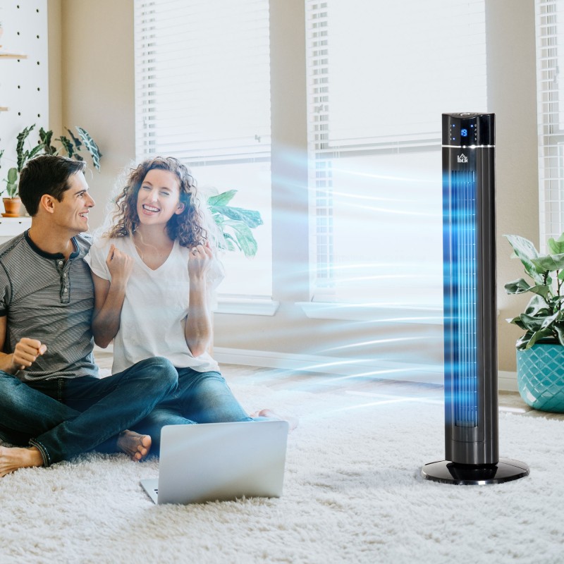 Tornituuletin ionisointitoiminnolla ja kaukosäätimellä, 32 cm, musta