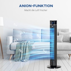 Tornituuletin ionisointitoiminnolla ja kaukosäätimellä, 32 cm, musta