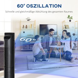 Tornituuletin ionisointitoiminnolla ja kaukosäätimellä, 32 cm, musta