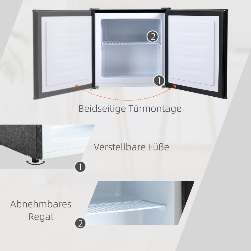 Minipakastin 35 l, kompakti pöytämalli, -14 – -24 °C, 45 W, 41 dB, 47 x 44,2 x 48,8 cm, musta