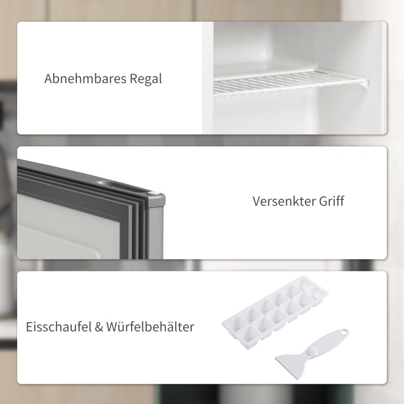 Pieni pakastin 35 l, pöytämalli, säädettävä lämpötila, harmaa, 47 x 44,2 x 48,8 cm