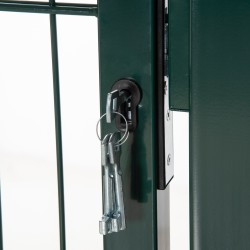 Puutarhaportti terästä lukolla 97 x 150 cm vihreä