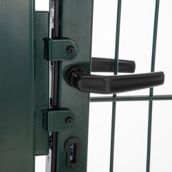 Puutarhaportti terästä lukolla 97 x 150 cm vihreä
