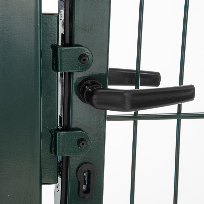 Puutarhaportti terästä lukolla 97 x 150 cm vihreä