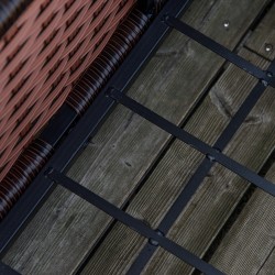 Polyrottinkinen istutuslaatikko pyörillä, valumisaukoilla, 94,5 x 31 x 36 cm, kahvinruskea