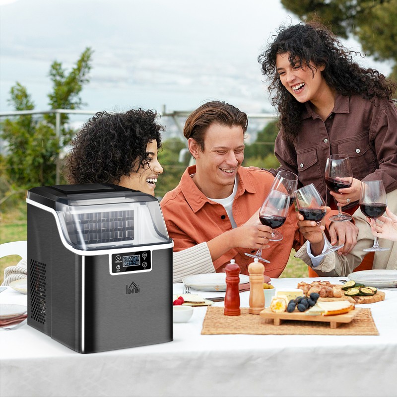 Jääpalakone 20 kg/24 h, 3,2 L vesisäiliö, 2,3 L jääkori, ruostumaton teräs, musta