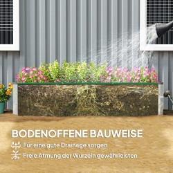 Teräksinen korkeapeili 3 istutusaluetta, avoin pohja, 183 x 47 x 40 cm, vihreä