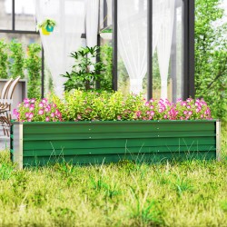 Teräksinen korkeapeili 3 istutusaluetta, avoin pohja, 183 x 47 x 40 cm, vihreä