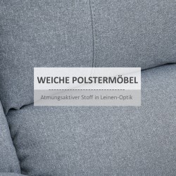 Lepotuoli TV-nojatuoli säädettävällä selkänojalla ja jalkatuella, polyesterikangas, vaaleanharmaa