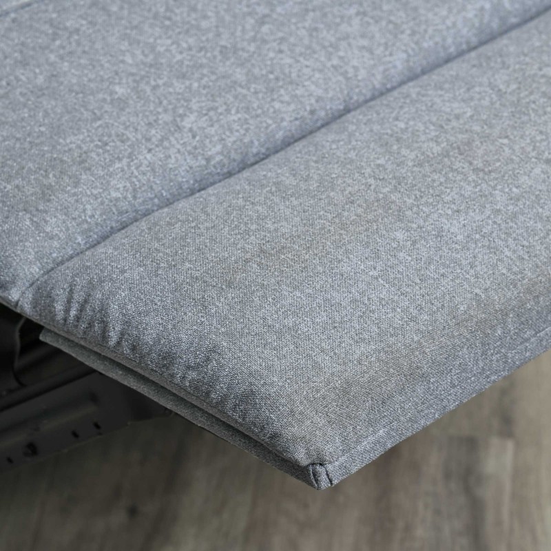 Lepotuoli TV-nojatuoli säädettävällä selkänojalla ja jalkatuella, polyesterikangas, vaaleanharmaa