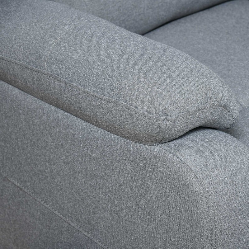 Lepotuoli TV-nojatuoli säädettävällä selkänojalla ja jalkatuella, polyesterikangas, vaaleanharmaa