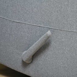 Lepotuoli TV-nojatuoli säädettävällä selkänojalla ja jalkatuella, polyesterikangas, vaaleanharmaa